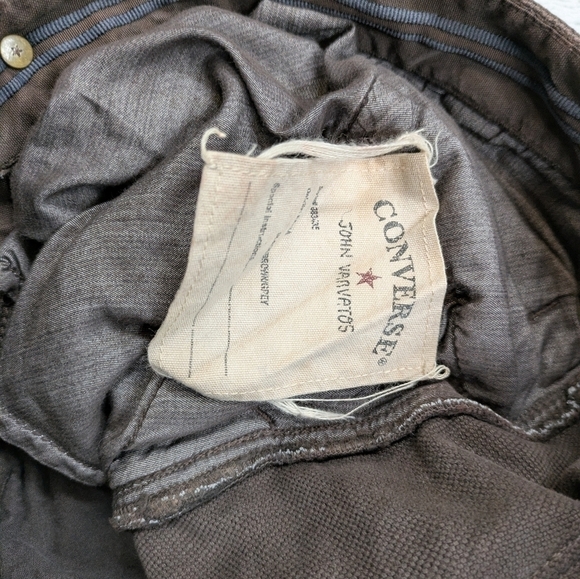 John Varvatos Converse Pants Mens 30 Brown Cotton Twill Straight Chunckin Skinny - Picture 8 of 10